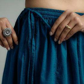 Persian blue - plain dyed cotton flared palazzo