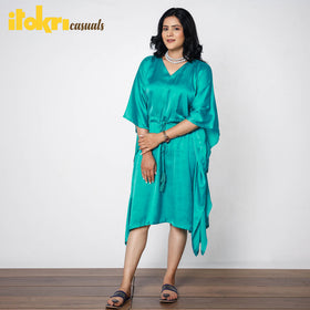  Modal Silk Knee Length Kaftan Dress l iTokri.com