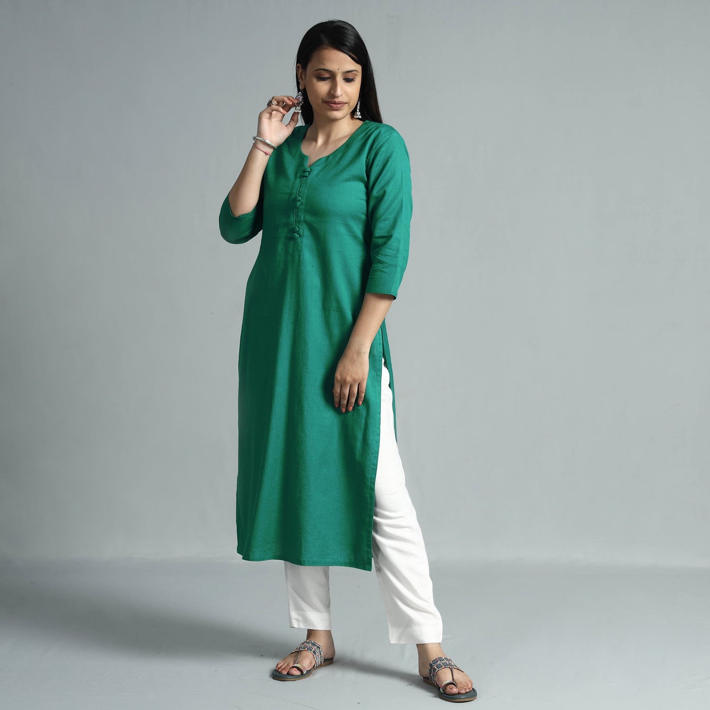 Plain Flex Cotton Kurta 