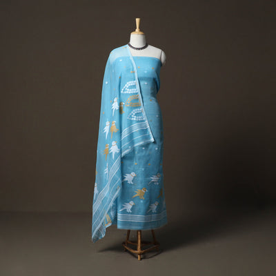 Phulia jamdani silk cotton 2pc unstitched dress material 30