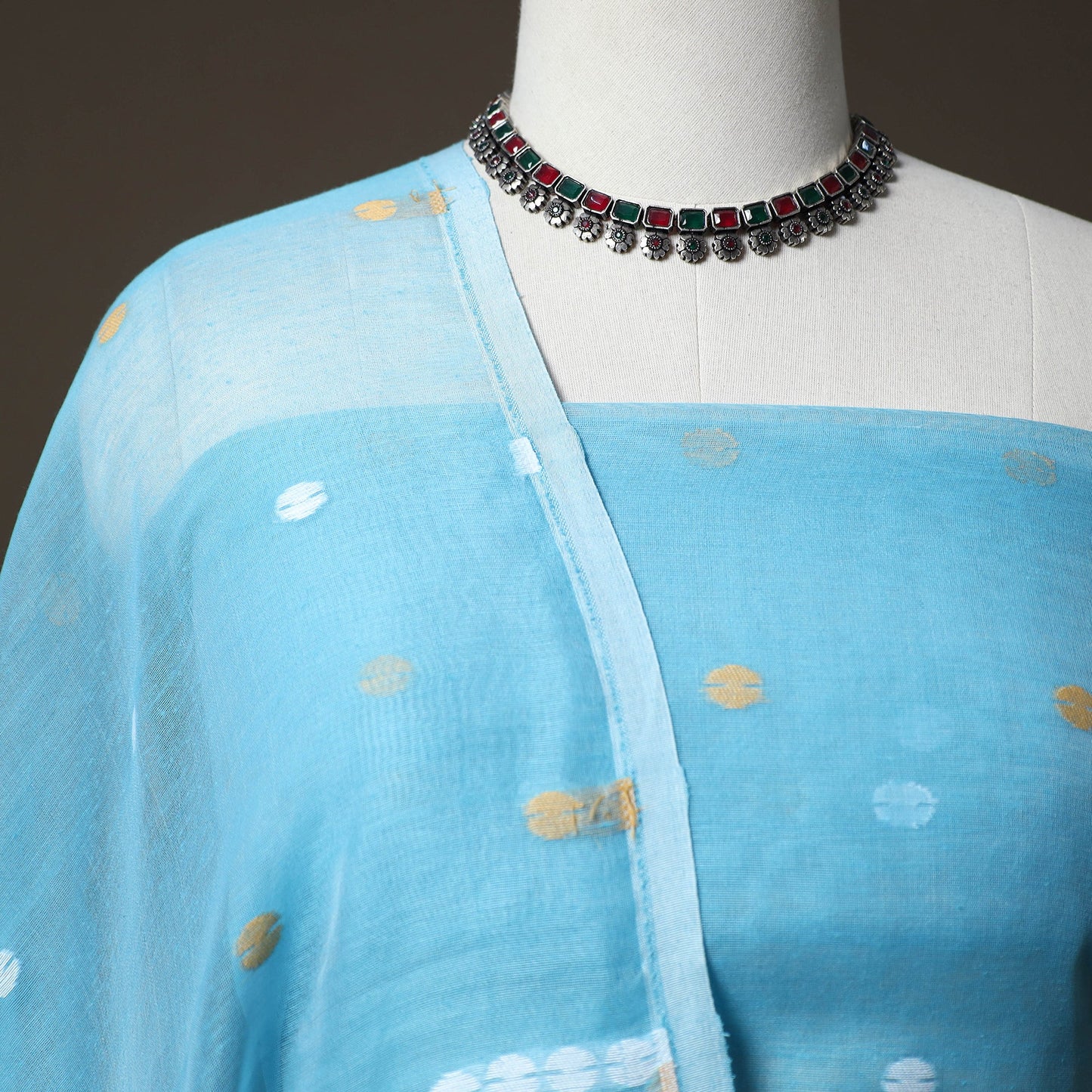 Phulia jamdani silk cotton 2pc unstitched dress material 30