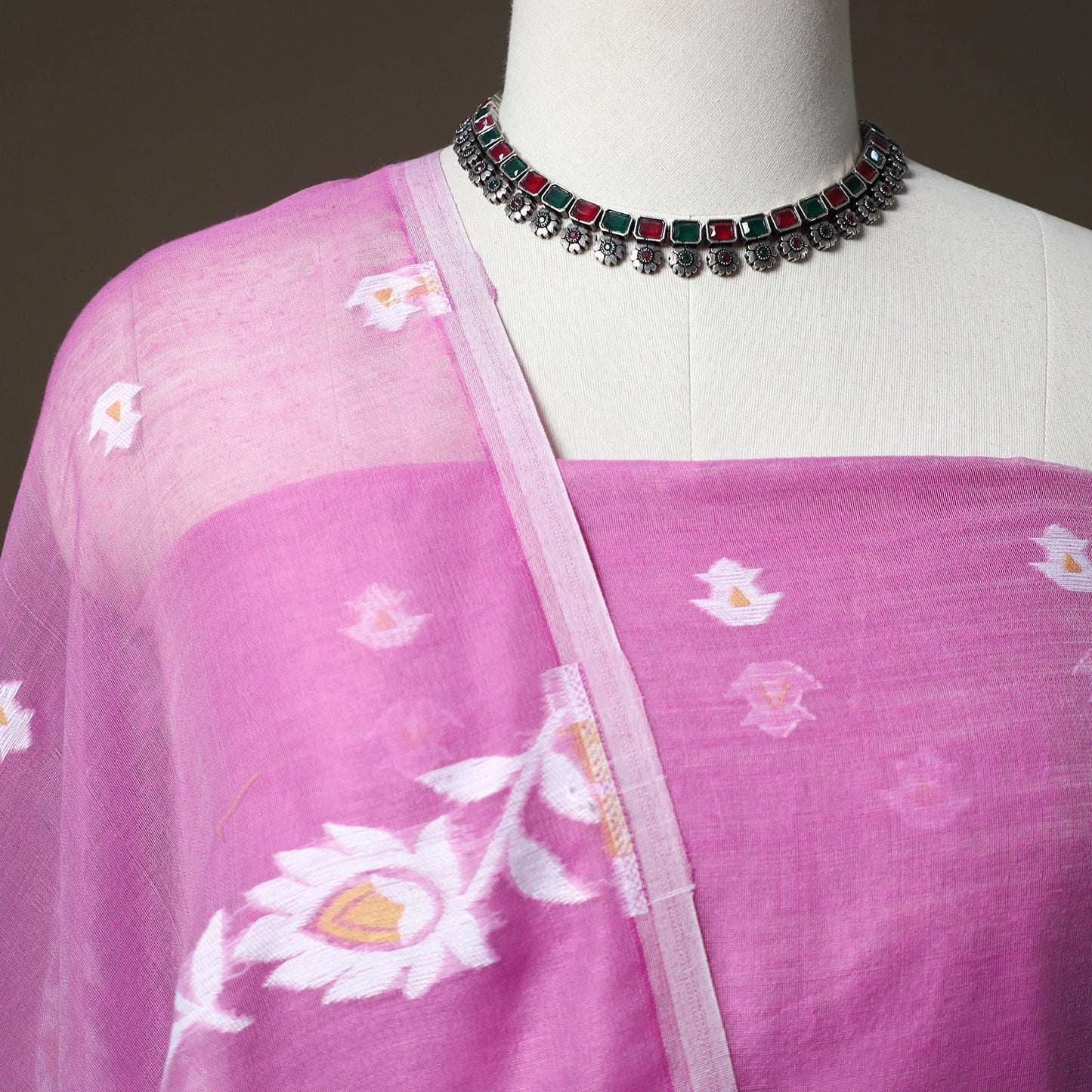 Phulia jamdani silk cotton 2pc unstitched dress material 35