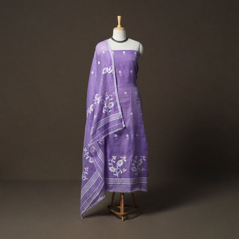 Phulia jamdani silk cotton 2pc unstitched dress material 42