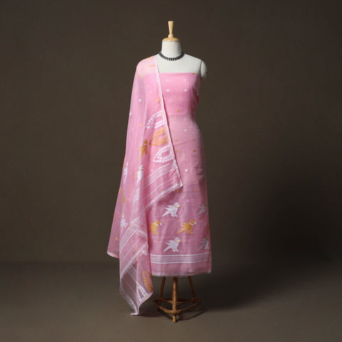 Phulia jamdani silk cotton 2pc unstitched dress material 45