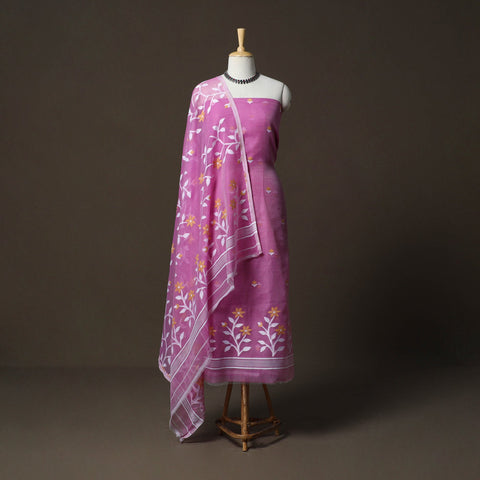 Phulia jamdani silk cotton 2pc unstitched dress material 46