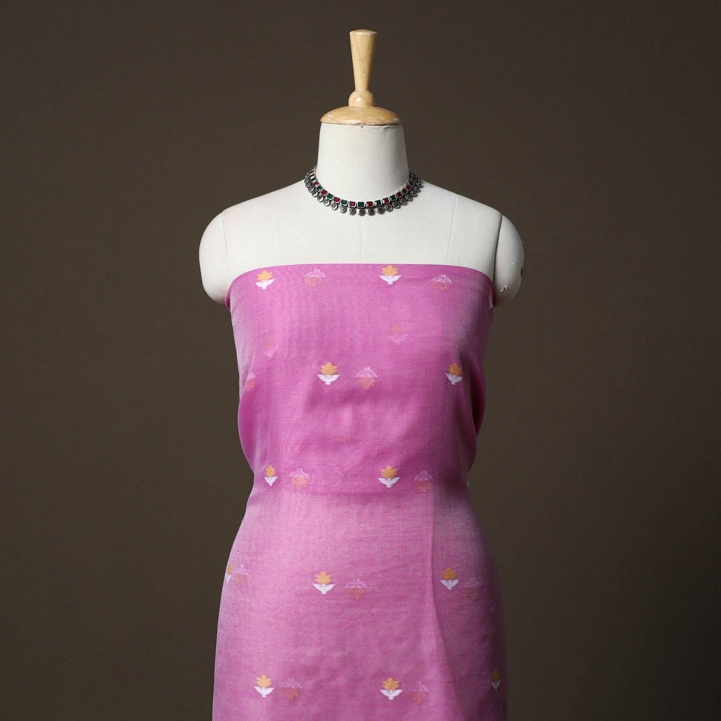 Phulia jamdani silk cotton 2pc unstitched dress material 46