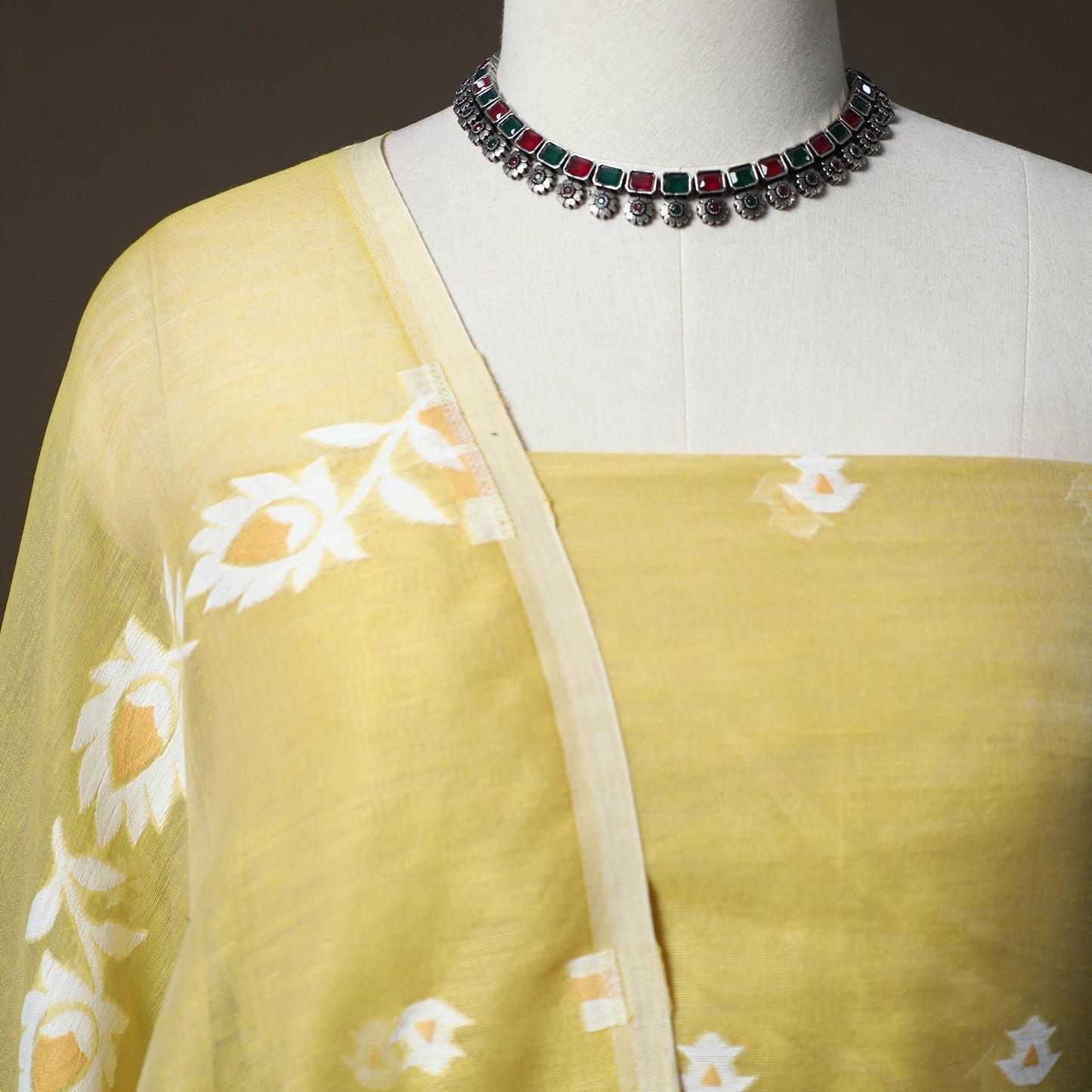 Phulia jamdani silk cotton 2pc unstitched dress material 49