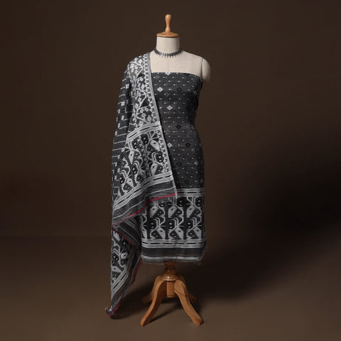 Phulia jamdani silk cotton 2pc unstitched dress material