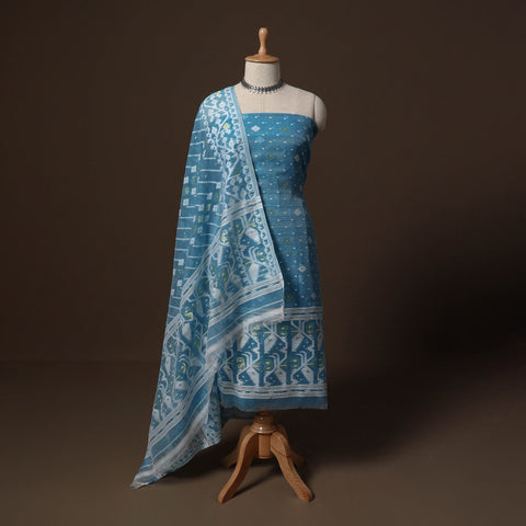 Phulia jamdani silk cotton 2pc unstitched dress material