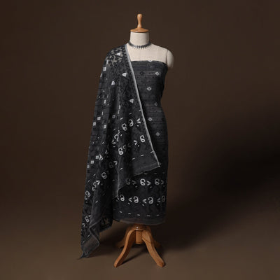 Phulia jamdani silk cotton 2pc unstitched dress material