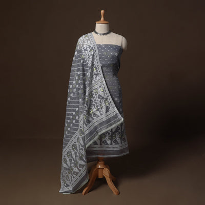 Phulia jamdani silk cotton 2pc unstitched dress material