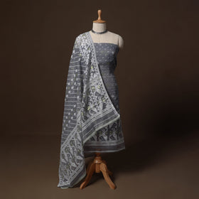 Phulia jamdani silk cotton 2pc unstitched dress material