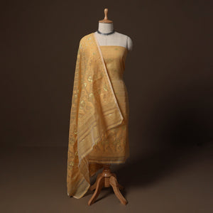 Phulia jamdani silk cotton 2pc unstitched dress material