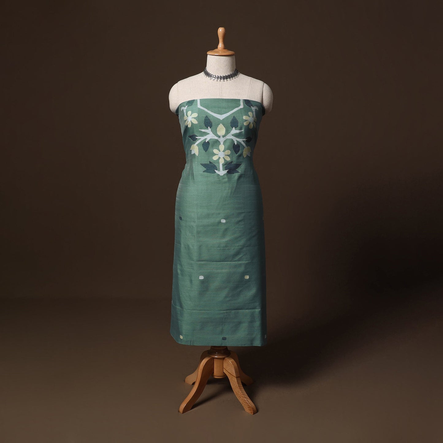 Phulia jamdani weave handloom silk cotton unstitched kurta