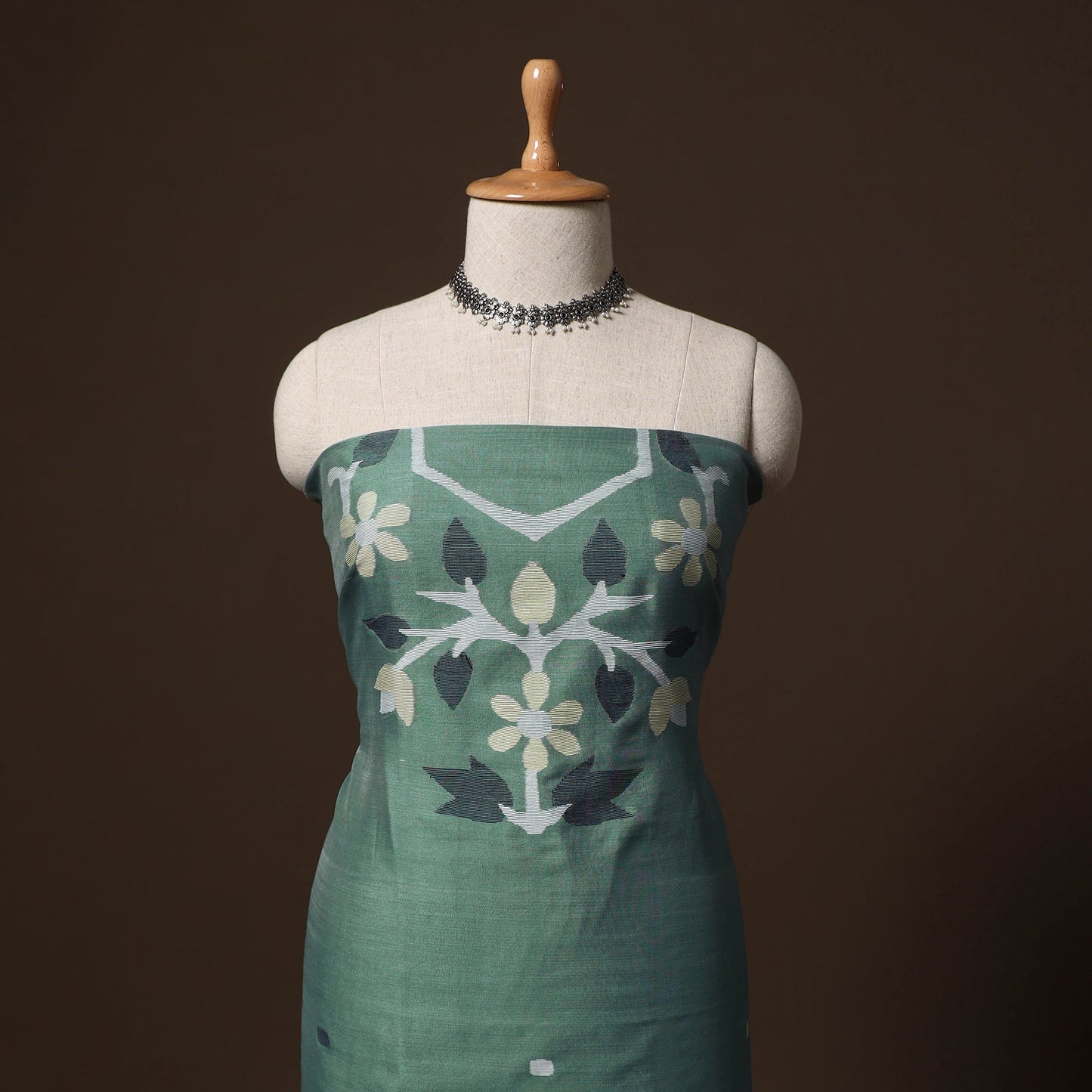 Phulia jamdani weave handloom silk cotton unstitched kurta