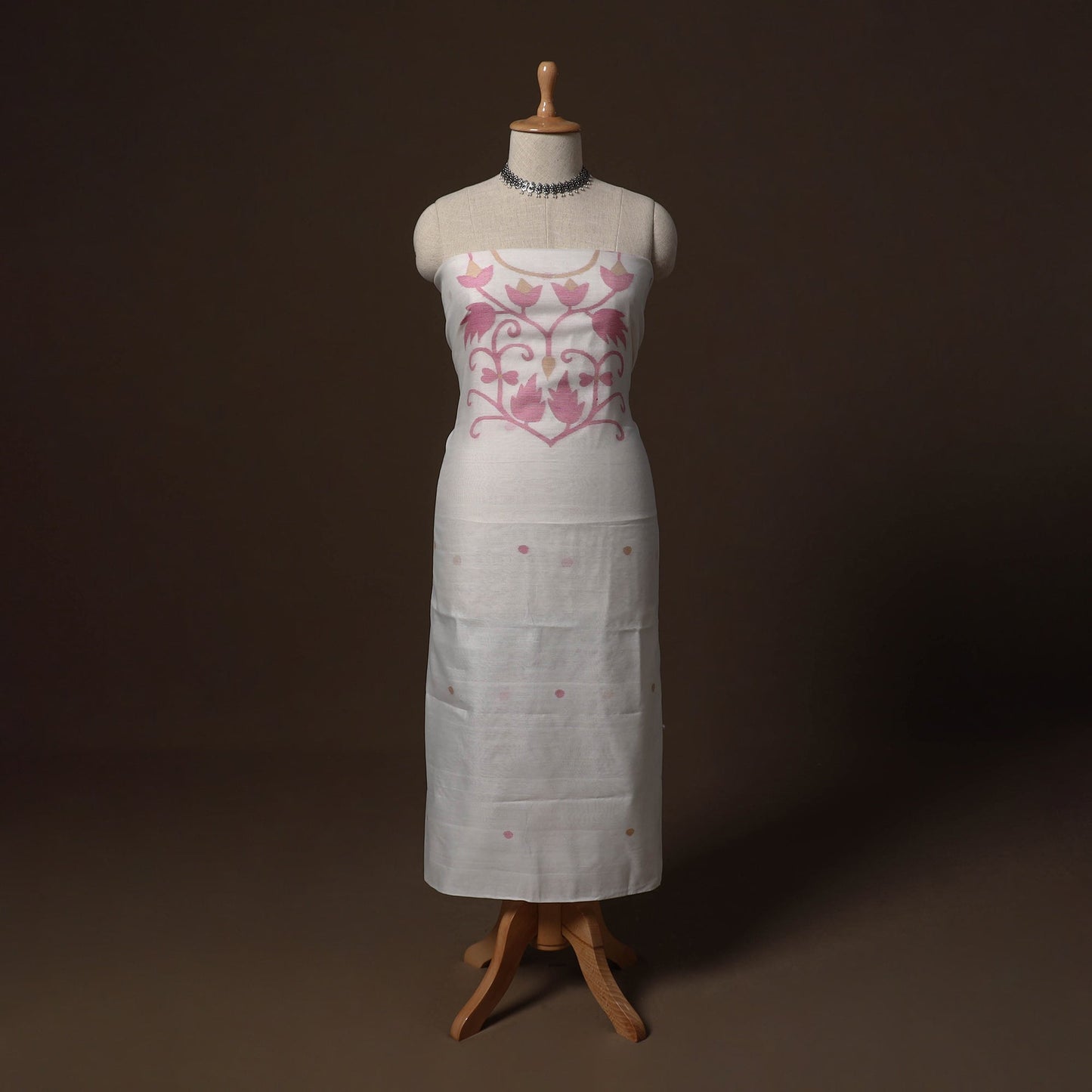 Phulia jamdani weave handloom silk cotton unstitched kurta