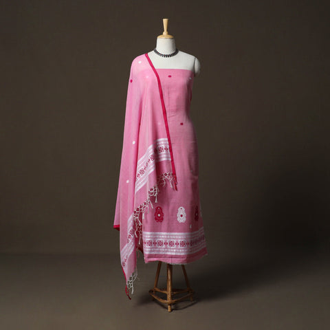 Phulia jamdani zari buti cotton 2pc unstitched dress