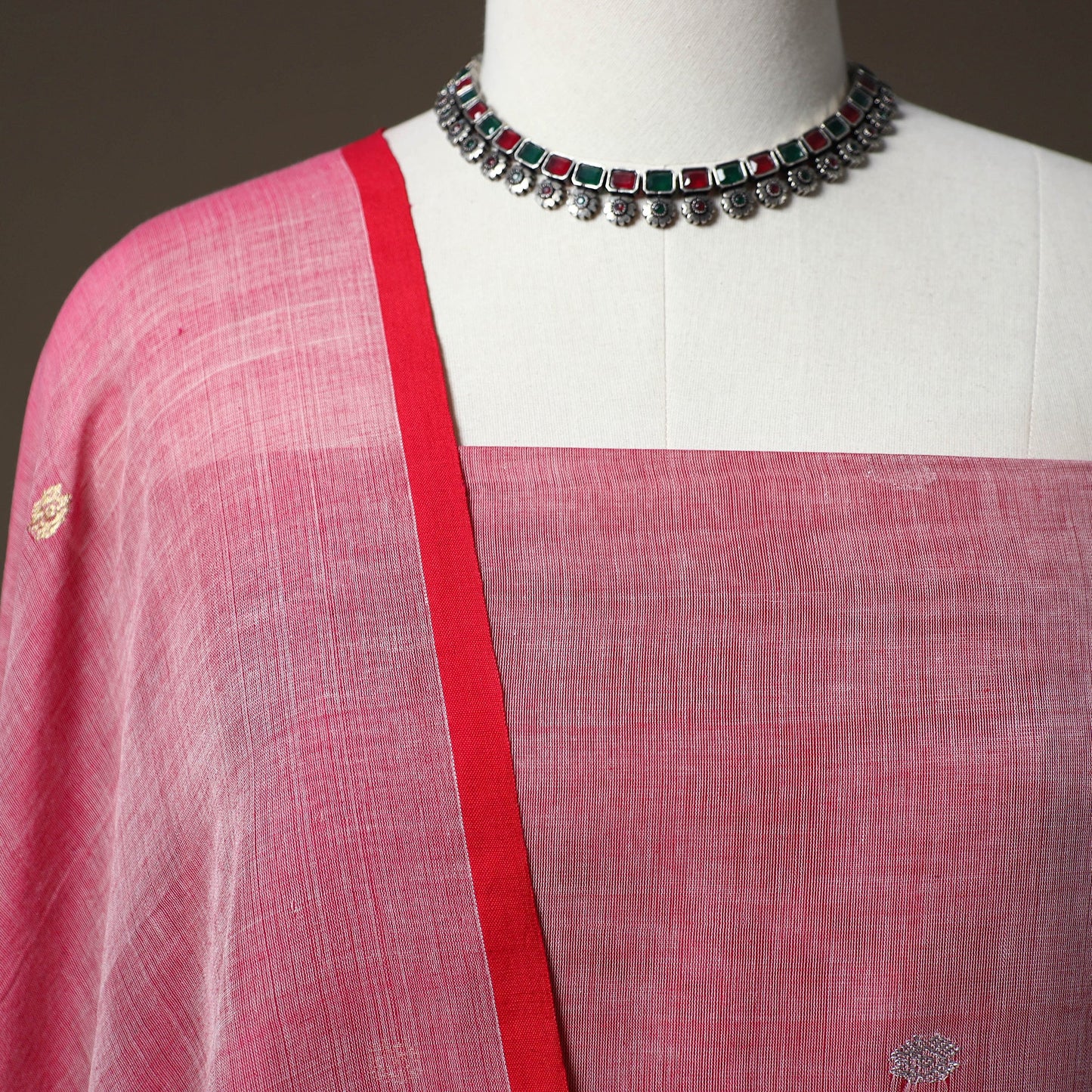 Phulia jamdani zari buti cotton 2pc unstitched dress