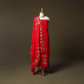 Phulkari hand embroidered crepe silk 3pc unstitched dress