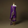 Phulkari hand embroidered crepe silk 3pc unstitched dress