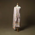 Phulkari hand embroidered crepe silk 3pc unstitched dress