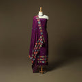 Phulkari hand embroidered crepe silk 3pc unstitched dress
