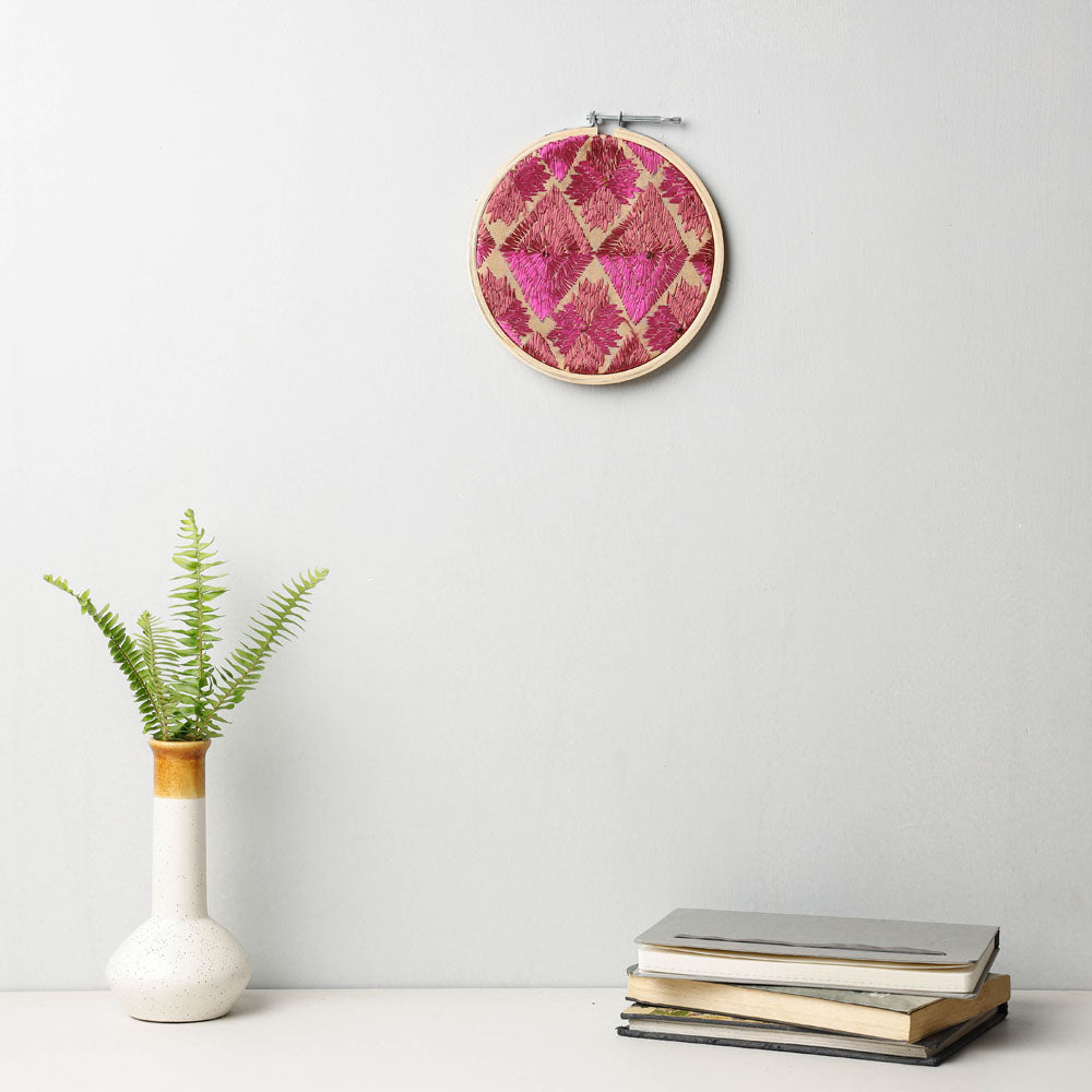  Phulkari Hand Embroidered Hoop/Wall Hanging 