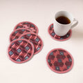  Phulkari Hand Embroidery Laminated Coasters 