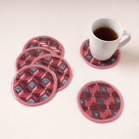  Phulkari Hand Embroidery Laminated Coasters 