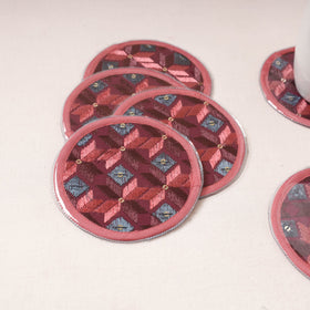  Phulkari Hand Embroidery Laminated Coasters 