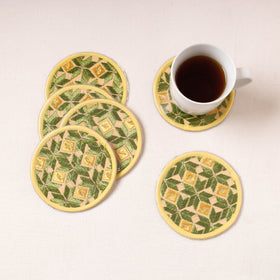  Phulkari Hand Embroidery Laminated Coasters 