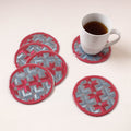  Phulkari Hand Embroidery Laminated Coasters 
