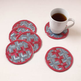  Phulkari Hand Embroidery Laminated Coasters 