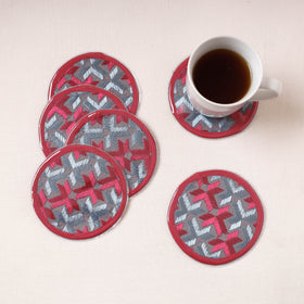  Phulkari Hand Embroidery Laminated Coasters 