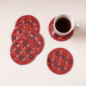  Phulkari Hand Embroidery Laminated Coasters 