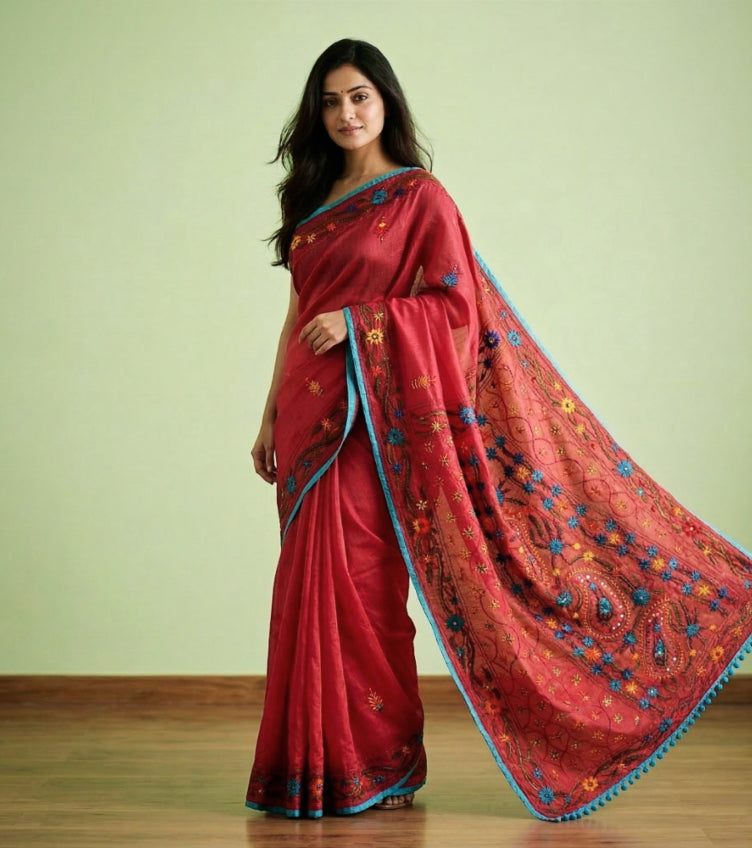 Phulkari Silk Sarees