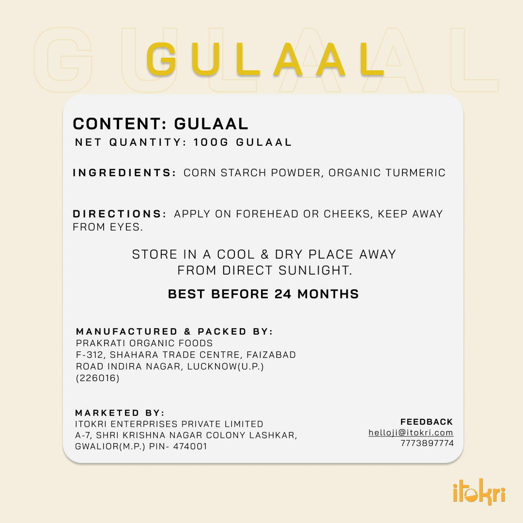  Yellow Organic Herbal Gulal Holi Colour (100gm)