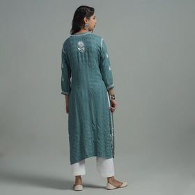 Buy Chikankari Hand Embroidered Cotton Long Kurta for Women