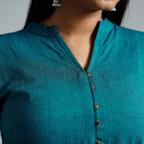 Buy Pine Green Dharwad Cotton Long Kurta for Women