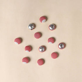  Pink Handmade Fabric Button Set Small at iTokri