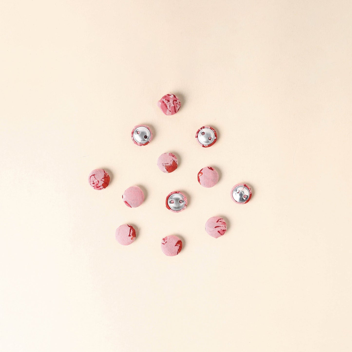  Pink Handmade Fabric Button Small at iTokri