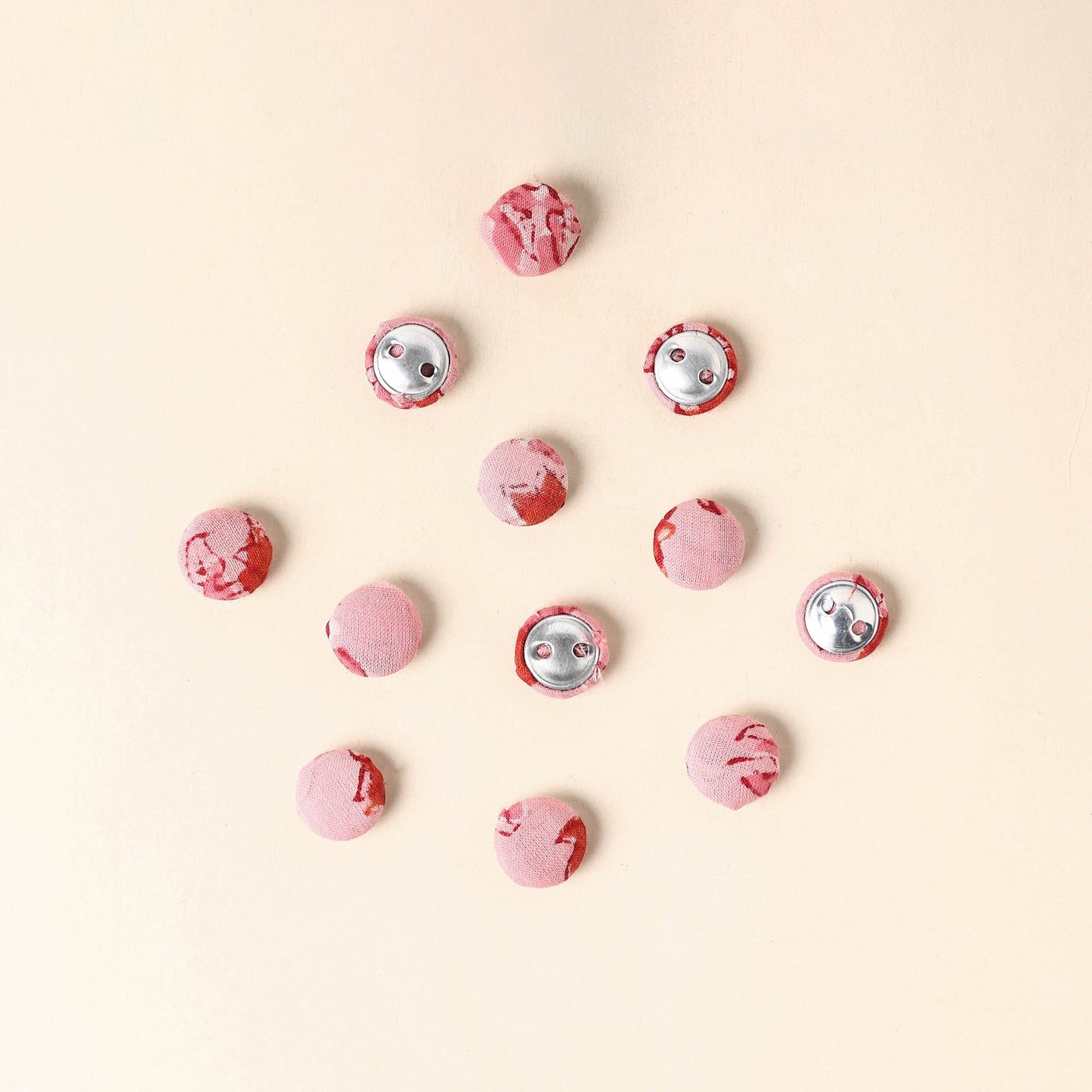  Pink Handmade Fabric Button Small at iTokri