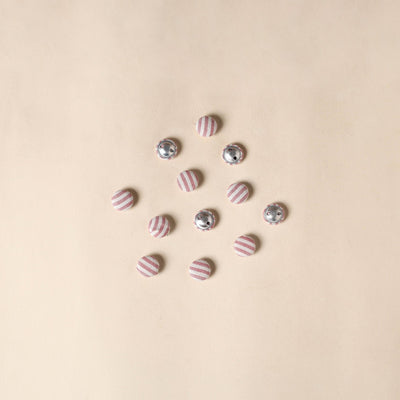  Pink Handmade Fabric Button Small at iTokri