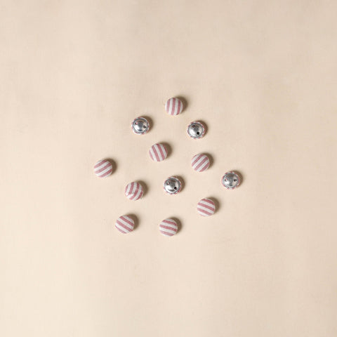  Pink Handmade Fabric Button Small at iTokri