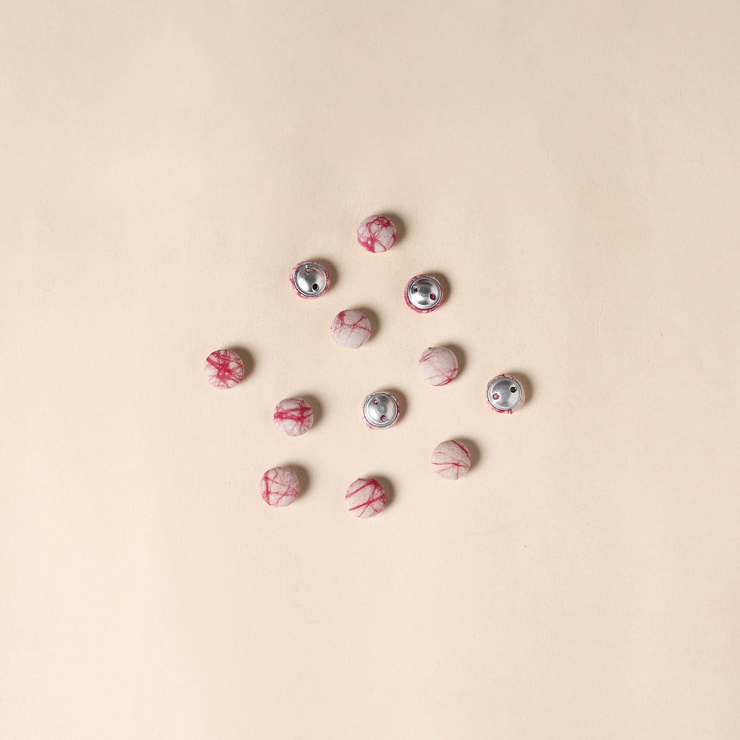  Pink Handmade Fabric Button Small at iTokri