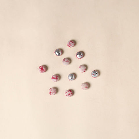  Pink Handmade Fabric Button Small at iTokri