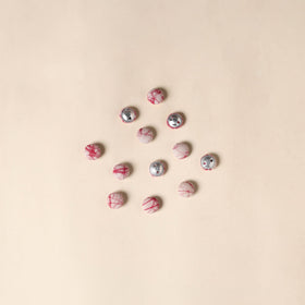  Pink Handmade Fabric Button Small at iTokri