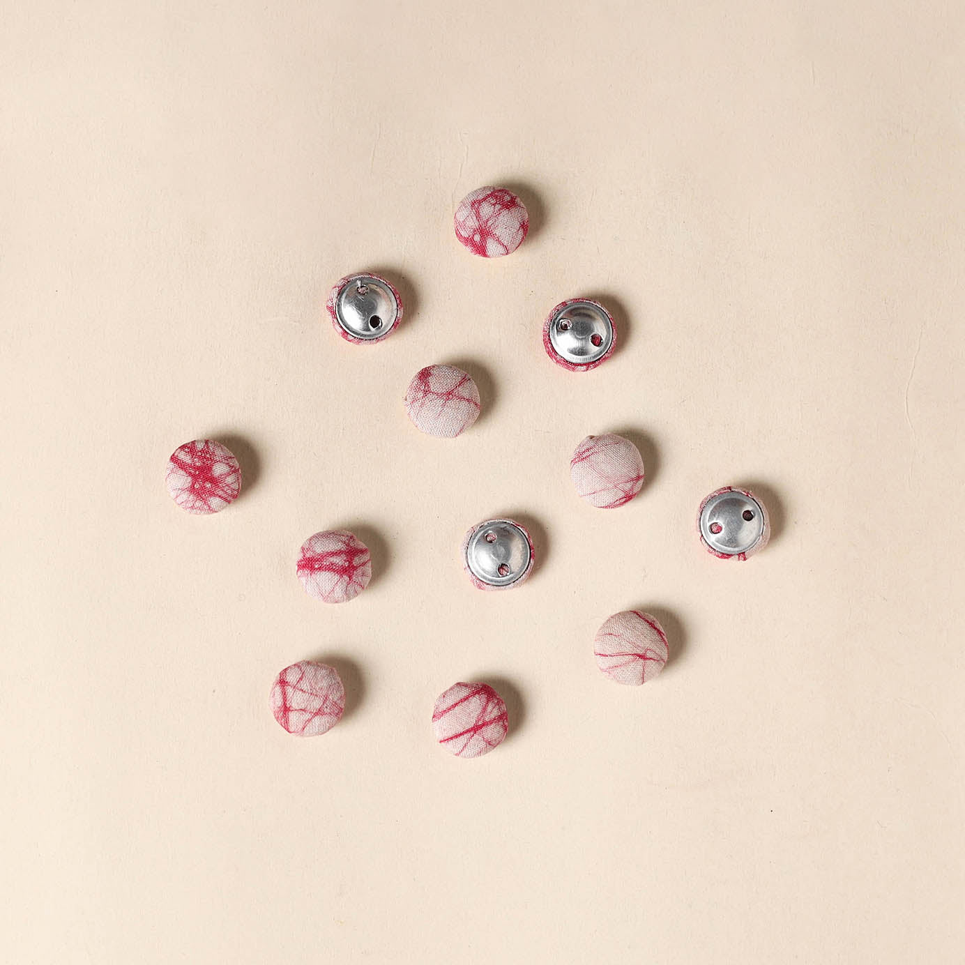  Pink Handmade Fabric Button Small at iTokri