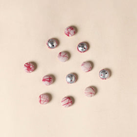  Pink Handmade Fabric Button Small at iTokri