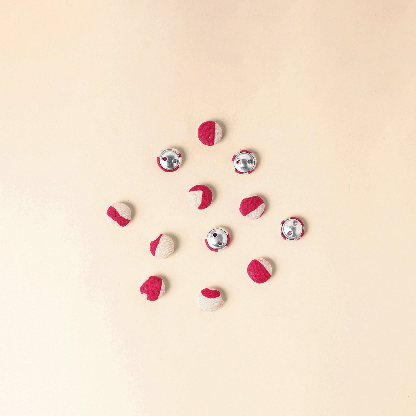  Pink Handmade Fabric Button Small at iTokri